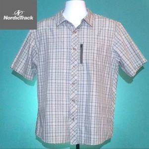 NordicTrack Men's Large Button Short Sleeve Shirt